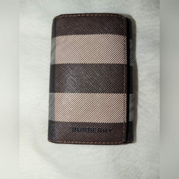 BURBERRY Border Check 6 Ring Key with D Ring Key Case PVC Brown Tan NWT - Picture 13 of 13
